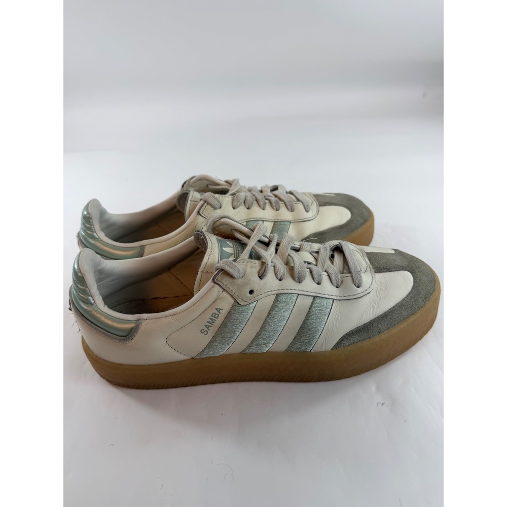 Adidas Samba XLG Wonder White Sage Green Gum Platform Sneakers IG1947 Womens 8.5 - Picture 4 of 8